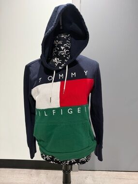 Tommy Hilfiger Y2K Colorblock Hoodie Sweatshirt | Size M